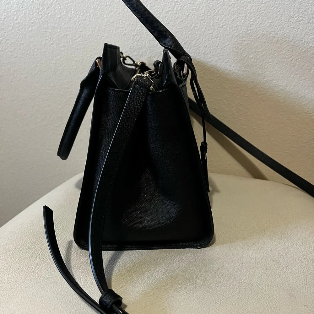 KATE SPADE Cameron Medium Satchel Crossbody Bag In Black Leather Women’s